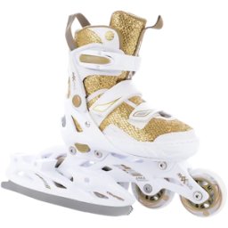Tempish Enbo Duo Adjustable Girls Inline Skates (Gold) - Gold;White - Size: 1-3.5 EU