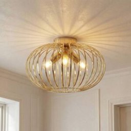 Ceiling Light Globe Domiluce, dimmable, Brass / gold, Living / Dining Room, metal, Ceiling Light