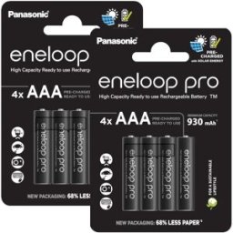 Panasonic Eneloop Pro AAA 930mAh Rechargeable Batteries 8 Pack