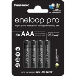 Panasonic Eneloop Pro AAA 930mAh Rechargeable Batteries 4 Pack