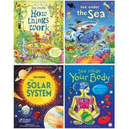 Usborne Publishing uk Ltd Usborne Flap Book See Inside Series 4 Books Collection Set (See Inside Your Body, See Inside How Things Work, See Inside The Solar System, See Inside