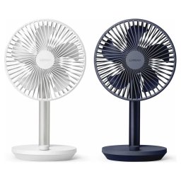 LUMENA FAN STAND 4 Rechargeable Wireless Desk Fan Stand 2 Pack in Navy & White