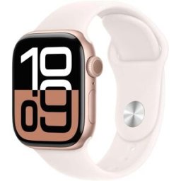 Apple Watch Series 10 – GPS, 42mm Smartwatch, Rose Gold Aluminium Case, Light Blush Sport Band (S/M), Water Resistant, Always-On Retina Display (Copy), New
