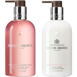 Molton Brown Delicious Rhubarb & Rose Hand Wash 300ml & Hand Lotion 30
