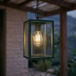 Lucande Ferda outdoor hanging light, green, IP44, glass, E27 Lucande, dimmable, Green, Aluminium, Modern, Ceiling Light Outdoor