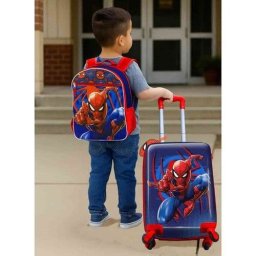 Kids 2 Piece Luggage Set Bluey | Spiderman | Stitch | Suitcase & Backpack Travel - Spiderman