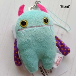 Disco Waffle Mini Mokeke Plush Charm (7cm) Goni (pale turquoise)