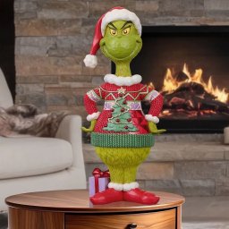 Enesco Jim Shore Dr Seuss Grinch 20" Ugly Sweater Statue Hand-Painted Xmas