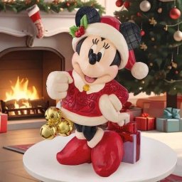 Enesco Jim Shore Disney Santa Mickey Minnie Christmas Statue 17in Greeter Xmas - Minnie