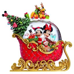 Disney 11" Holiday Sleigh Snowglobe LED Light Glitter Christmas