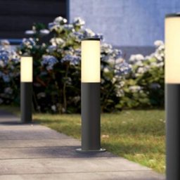 Philips Pillar Light Utrecht, dimmable, Black, Stainless steel, Outdoor lights
