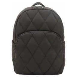 MYTAGALONGS Quilted Puffer Backpack Rucksack Laptop Travel Work Bag Lightweight - Black