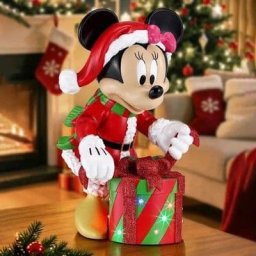 Disney 18" Christmas Figurine Mickey Minnie Goofy Light Up Musical Decoration - Minnie