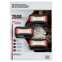 Infinity X1 Rechargeable LED Work Light 3-Pack Magnetic Base USB-C 2500 Lumens