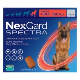 Nexgard Spectra Xlarge Dogs 66-132 Lbs Red 3 Pack