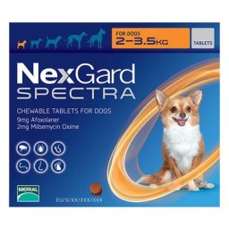 Nexgard Spectra Xsmall Dogs 4.4-7.7 Lbs Orange 6 Pack