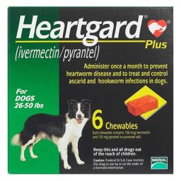 Heartgard Plus For Medium Dogs 26-50lbs (Green) 6 Doses