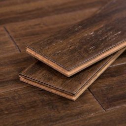 Distressed Bamboo Wood Flooring by CALI, Dark Brown Sample