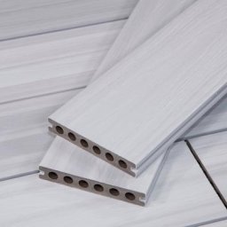 White Composite Decking Boards TruOrganics, Wood Grain, Sample