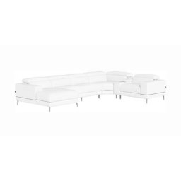 Bergamo Power Motion Extended Left Sectional Sofa White