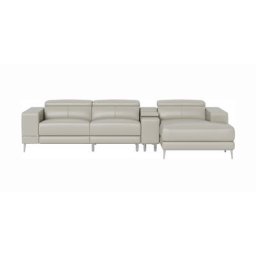 Bergamo Power Motion Right Sectional Sofa Light Gray