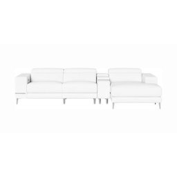 Bergamo Power Motion Right Sectional Sofa White