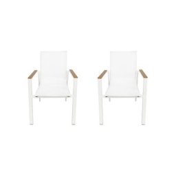 Fidji Outdoor Dining Chairs Set White