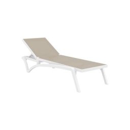Mykonos Outdoor Lounger Set of 2 White Taupe