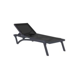 Mykonos Outdoor Lounger Set of 2 Dark Gray Black