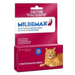 Milbemax For Cats 2kg-8kg 2 Tablets