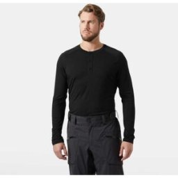 Helly Hansen Men's HH Durawool Long Sleeve Henley Black S