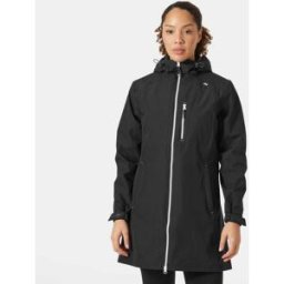 Helly Hansen Women's Long Belfast 3/4 Length Rain Jacket Black L