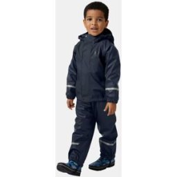 Helly Hansen Kids’ Bergen Fleece-Lined Rain Set 2.0 Navy 1