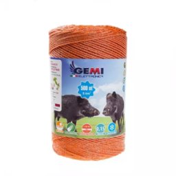 Gemi Elettronica Electric fence polywire 1,640 ft (500 m) 6 mm² extra strength long distance for electric fence for wild boar cattle gemi