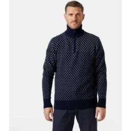 Helly Hansen Men's Arctic Ocean Icelander Wool Knit ½ Zip Sweater Navy S