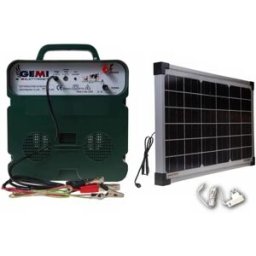 Gemi Elettronica Electric fence energiser b/12 dual power 12v / 220–240v mains up to 5 km + solar panel for electric fence gemi