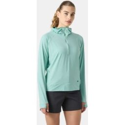 Helly Hansen Women's Shine Solen Half-Zip Sun Hoodie Green L
