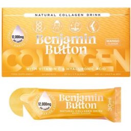 Benjamin Button Marine Collagen Liquid Sachets – 12,000mg – Mango