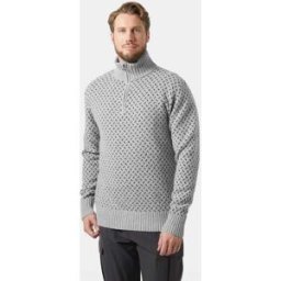 Helly Hansen Men's Arctic Ocean Icelander Wool Knit ½ Zip Sweater Grey M