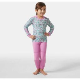 Helly Hansen Kids' Graphic Lifa® Merino Wool Base Layer Set Pink 2