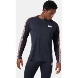 Helly Hansen Men's Lifa® Active Stripe Crew Base Layer - Blue - 2XL