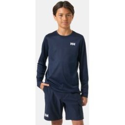 Helly Hansen Juniors' Tech Long Sleeve Crew - Blue - 11