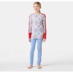 Helly Hansen Juniors' Graphic Lifa® Merino Base Layer Set - Blue/Purple - 9