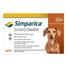 Simparica For Small Dogs 5-10kg (11 To 22lbs) Orange 3 Doses