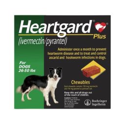 Heartgard Plus For Medium Dogs 11-22 Kg (25 To 50lbs) Green 12 Chews