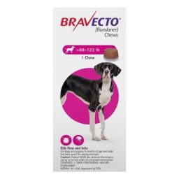 Bravecto For Extra Large Dogs 40-56kg (88 To 123lbs) Pink 1 Chew