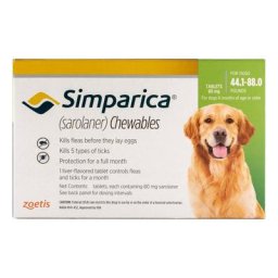 Simparica For Large Dogs 20-40kg (44 To 88lbs) Green 6 Doses