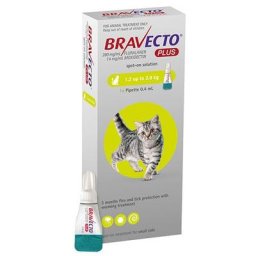 Bravecto Plus For Small Cats 112 Mg (2.6 To 6.2 Lbs) Green 1 Dose
