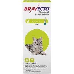 Bravecto Spot On For Small Cats 2.6 Lbs - 6.2 Lbs (Green) 1 Pack