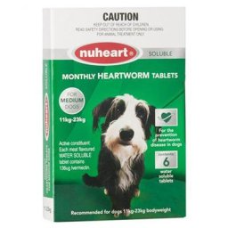 Nuheart - Generic Heartgard For Medium Dogs 26-50lbs (Green) 12 Tablet